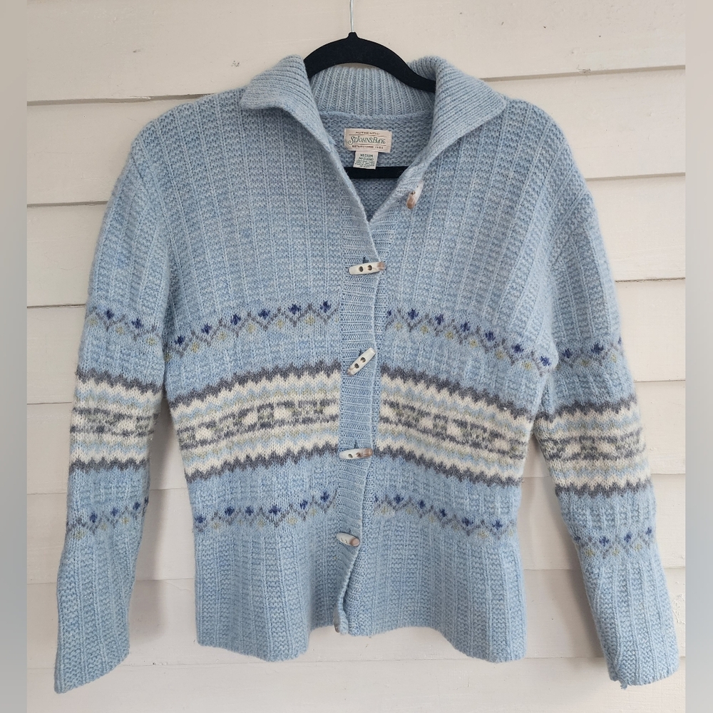 Vintage 90s St. John's Bay Womens Wool Sweater Cardigan Toggle Sz M